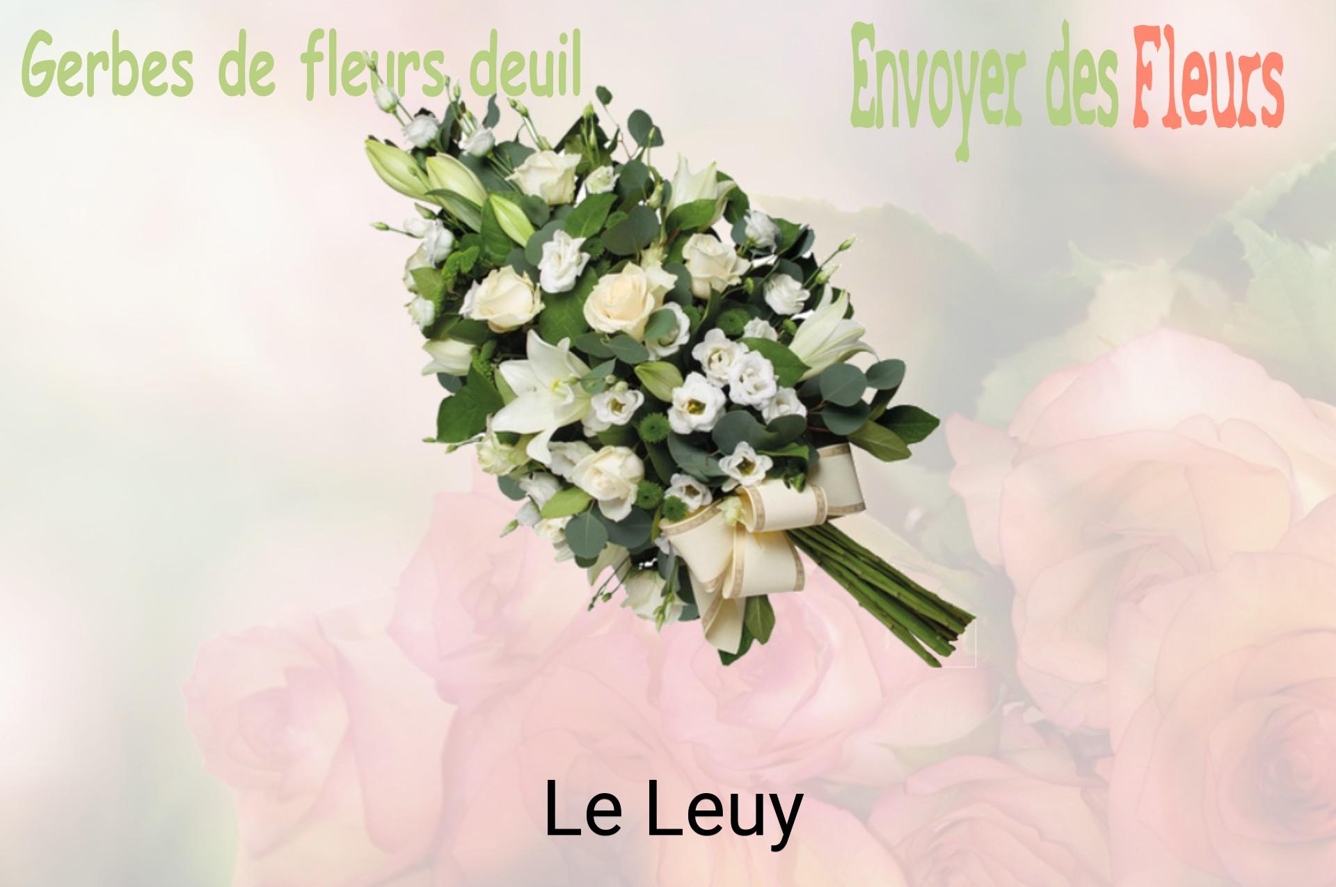 Gerbe de fleurs de deuil livrée à Le Leuy